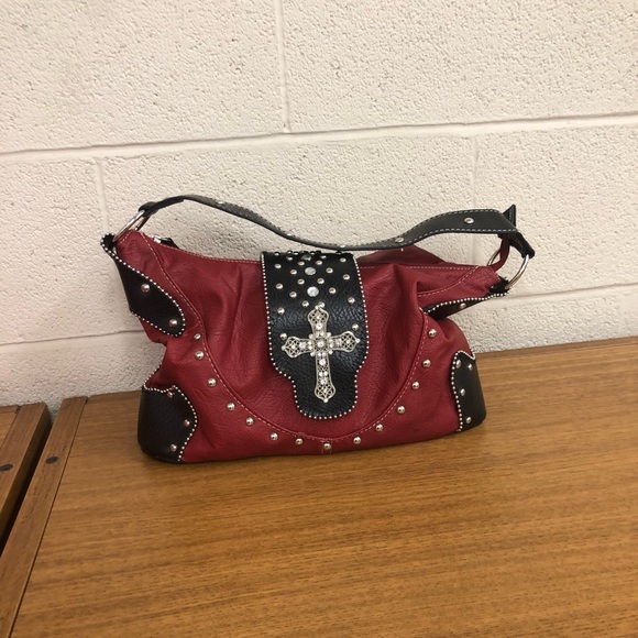 Black and dark red bag - Picture 1 of 8